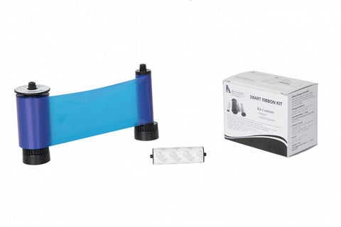 IDP Smart 30/50 SIADC-P-B Resin blue ribbon with the disposable cleaning roller, 1200 cards/roll