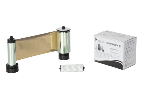 IDP Smart 30/50 SIADC-P-MG Resin metallic gold ribbon with the disposable cleaning roller, 1200 cards/roll