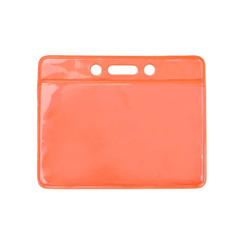 Coloured Vinyl Badge Holder, Clear, Orange Back, Cr80 Horizontal (100/Pk)