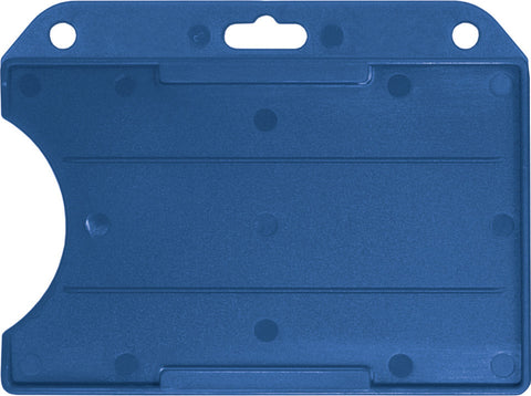 Semi Rigid Open Face Badge Holder, Blue, Cr80 Horizontal (50/Pk)