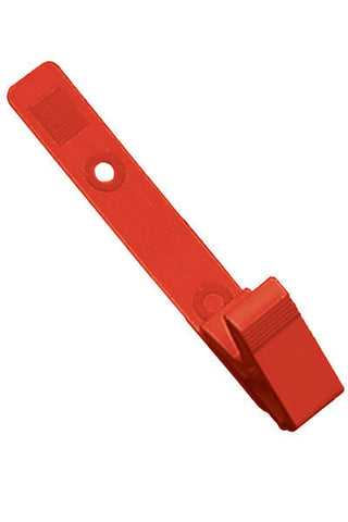 Strap Clip, Red, 3  1/8" (79Mm), Plastic Knurled Thumb-Grip W/Delrin Strap (100/Pk)