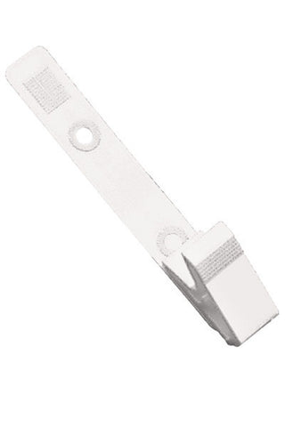 Strap Clip, White, 3 1/8" (79Mm), Plastic  Knurled Thumb-Grip W/Delrin Strap (100/Pk)