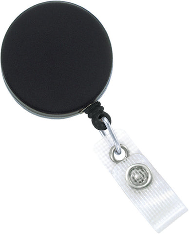 Heavy-Duty Badge Reel, Black /Chrome, 1-1/2 (38Mm) W/ Cord And Clear – ID  Depot