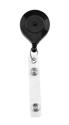 Badge Reel, Black, 1-5/16" (33Mm), Clip-On Smart Reel,  34" Cord, No Sticker,Reinforced Vinyl Strap (25/Pk)