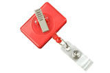 Rectangle Badge Reel, Red With Swivel Clip And Clear Vinyl Strap (25/Pk)