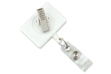 Rectangle Badge Reel, White With Swivel Clip And Clear Vinyl Strap (25/Pk)