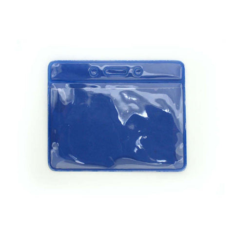 Coloured Vinyl Badge Holder, Clear, Blue Back, Cr80 Horizontal (100/Pk)