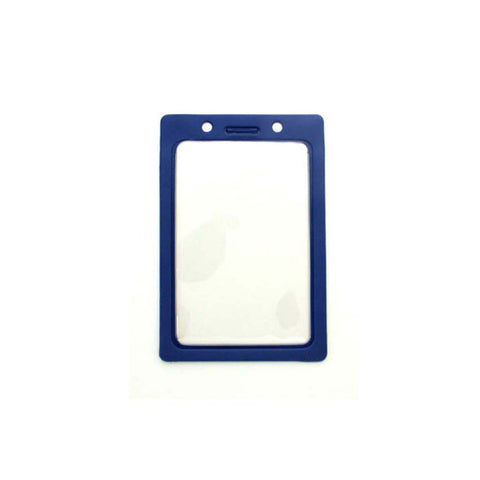 Vinyl Badge Holder W/Blue Coloured Frame, Cr80 Vertical (100/Pk)