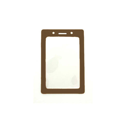 Vinyl Badge Holder W/Brown Coloured Frame, Cr80 Vertical (100/Pk)