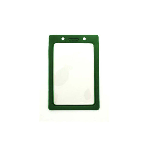 Vinyl Badge Holder W/Green Coloured Frame, Cr80 Vertical (100/Pk)