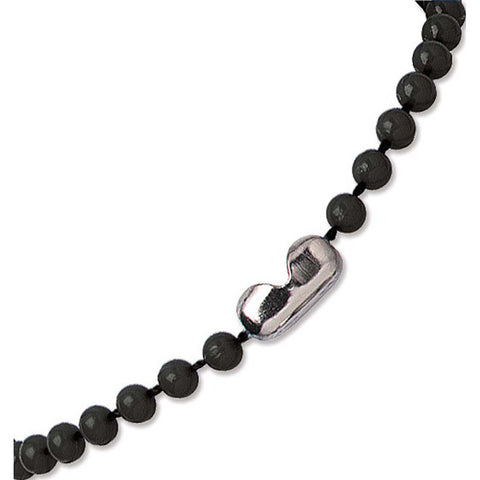 Plastic Beaded Neck Chain, Black, 38", 4Mm Bead, Nps Connector (25/Pk)