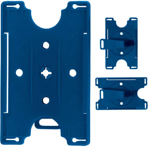 Semi-Rigid Badge Holder, Blue, Cr80 Vertical Or Horizontal (50/Pk)